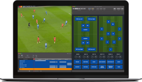 Screenshot of the Sportscode tagging interface